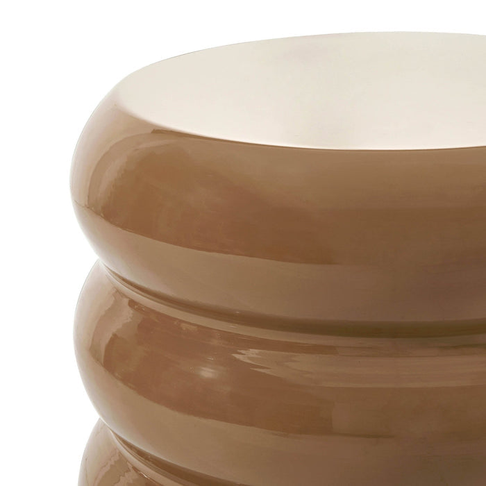 Florrie High Gloss Side Table - Caramel - DUSK