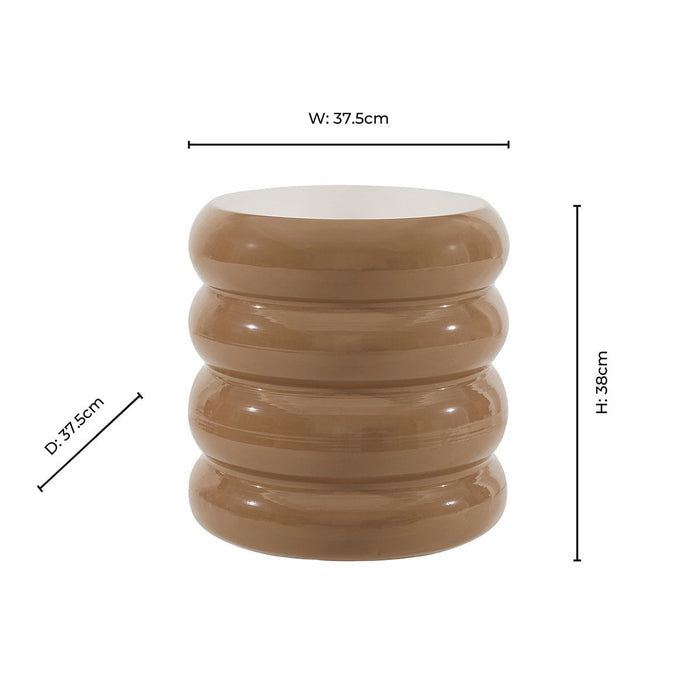 Florrie High Gloss Side Table - Caramel - DUSK