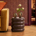 Florrie High Gloss Side Table - Chocolate - DUSK