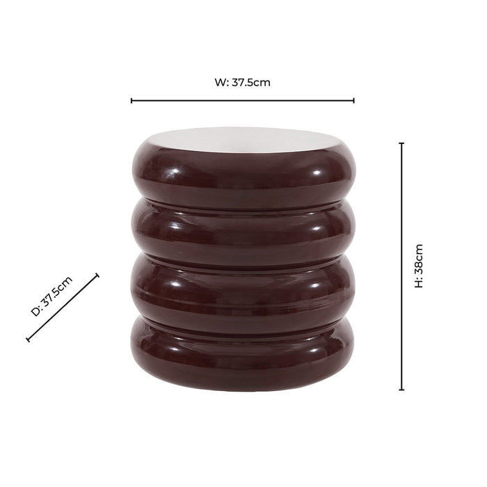 Florrie High Gloss Side Table - Chocolate - DUSK