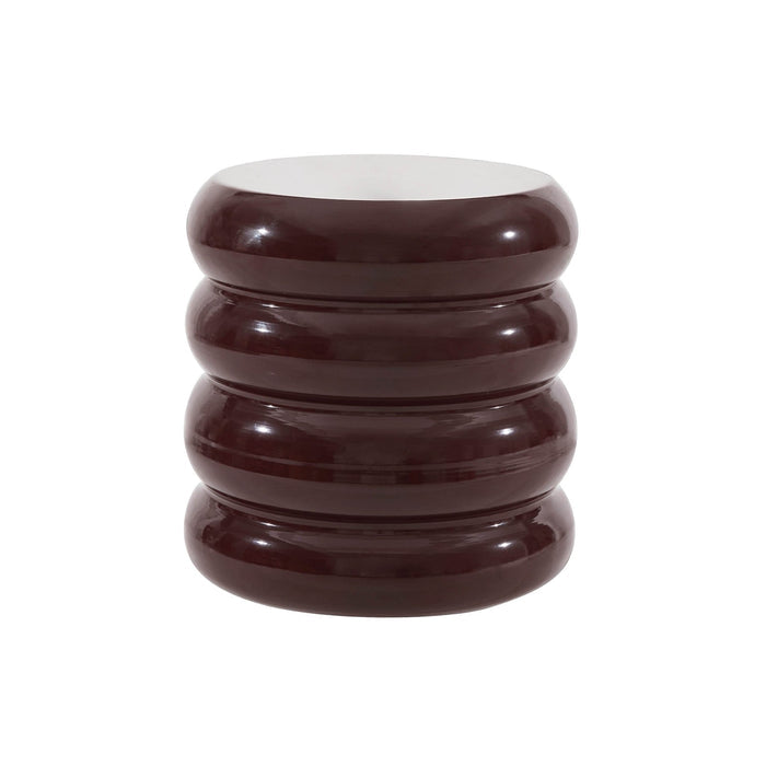 Florrie High Gloss Side Table - Chocolate - DUSK