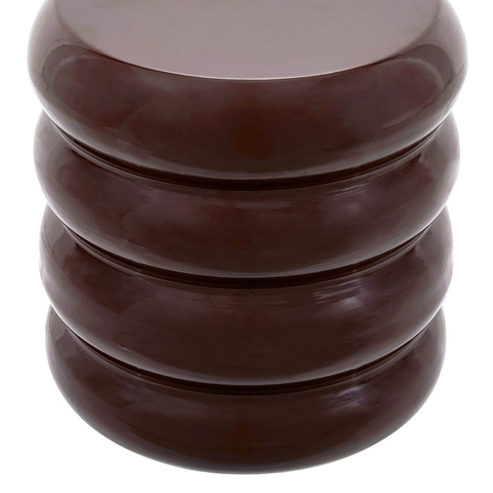 Florrie High Gloss Side Table - Chocolate - DUSK