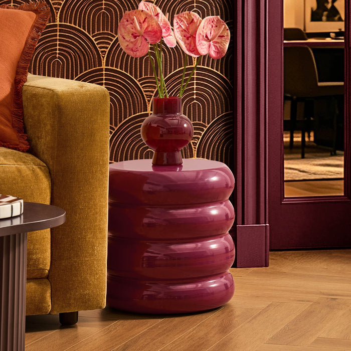 Florrie High Gloss Side Table - Wine - DUSK