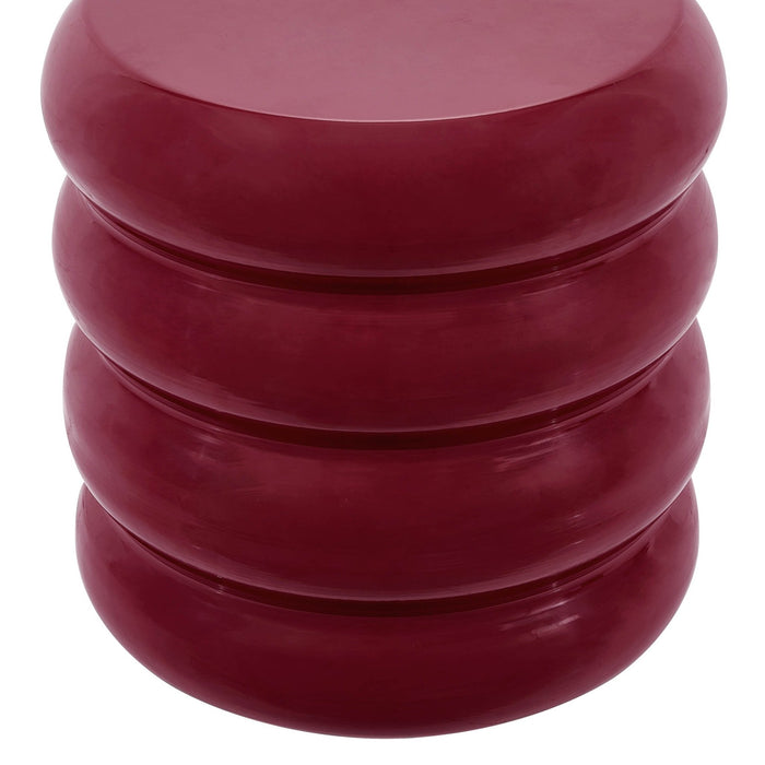 Florrie High Gloss Side Table - Wine - DUSK