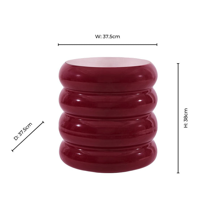 Florrie High Gloss Side Table - Wine - DUSK