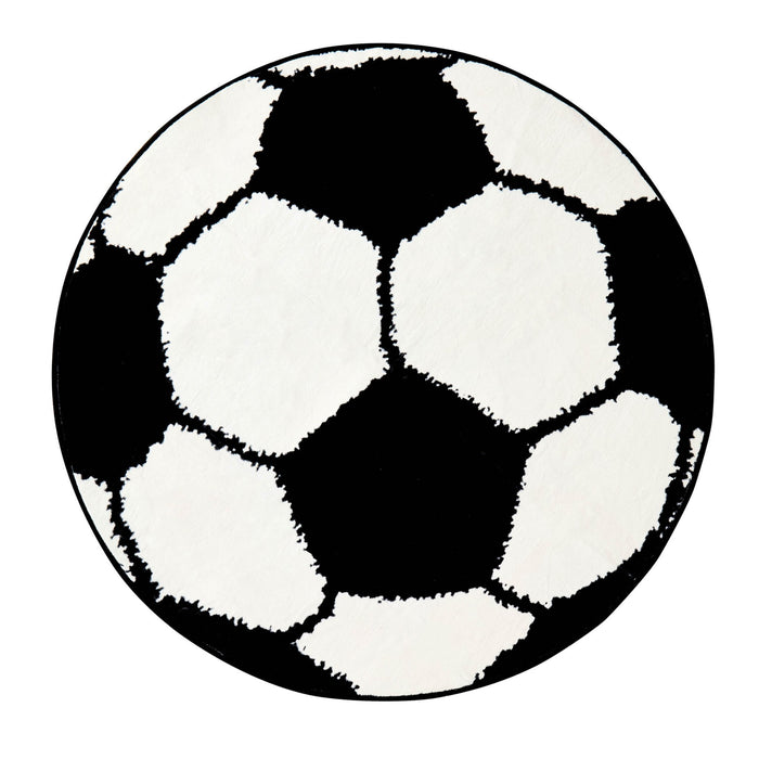 Football Machine Washabale Rug - Black/ White - DUSK