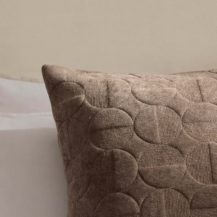 Geometric Embossed Sofa Cushion Cover - Taupe - DUSK