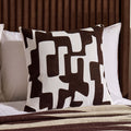 Geometric Embroidered Cushion Cover - Chocolate - DUSK
