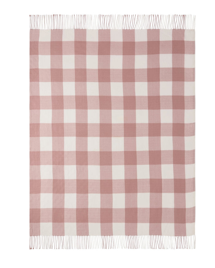 Gingham Sofa Throw - Cinder Rose - DUSK