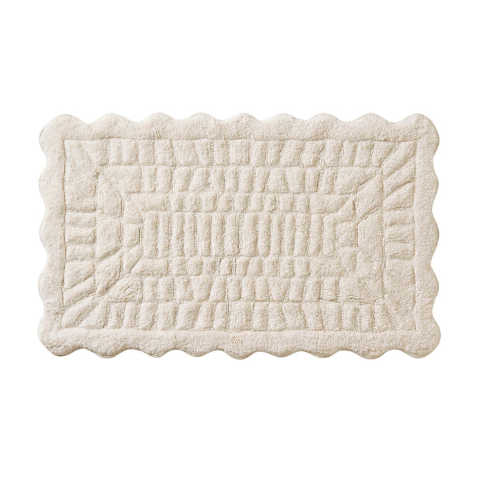 Goa Scalloped Bath Mat - White - DUSK