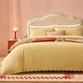 Grace Embroidered Edge 100% Cotton 200 Thread Count Duvet Cover - Buttermilk - DUSK