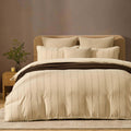 Hallie Linen Blend Yarn Dye Stripe Duvet Cover & Pillowcase Set - Natural - DUSK