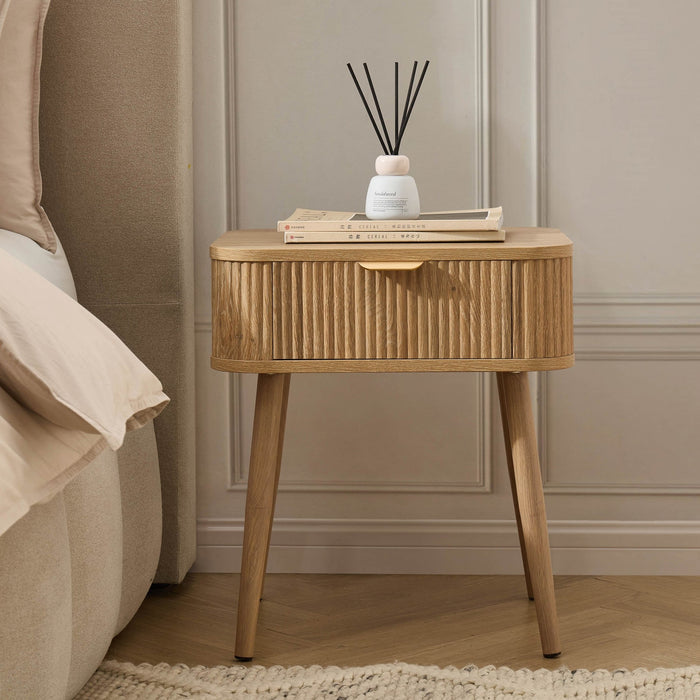 Hattie 1 Drawer Nightstand - Light Wood - DUSK