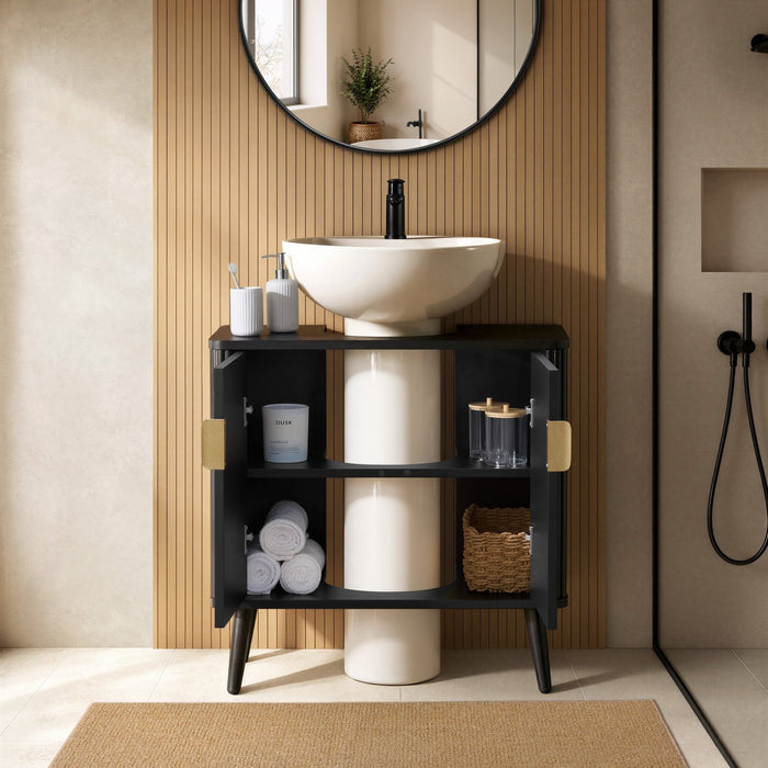 Hattie Under Sink Bathroom Cabinet - Black - DUSK