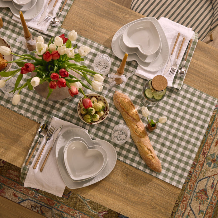 Heart Shaped 12 Piece Dinner Set - White - DUSK