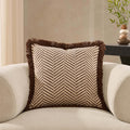 Herringbone Tufted Edge Sofa Cushion Cover - Chocolate - DUSK