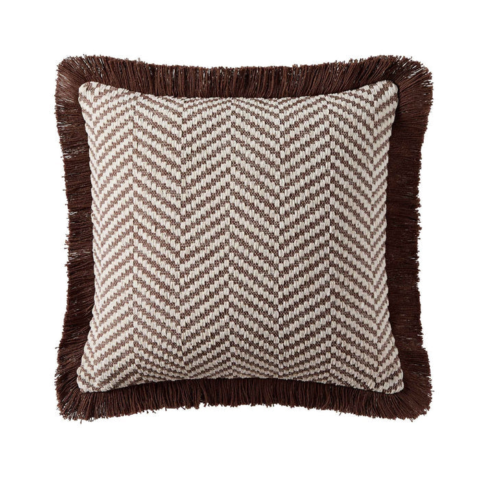 Herringbone Tufted Edge Sofa Cushion Cover - Chocolate - DUSK