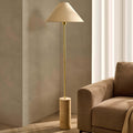 Ivy Marble Effect Floor Lamp - Satin Brass - DUSK