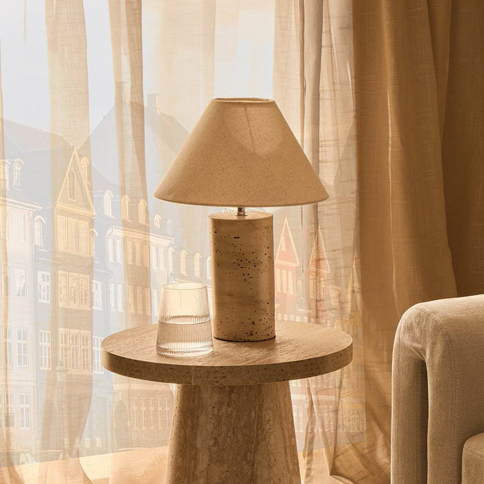 Ivy Marble Effect Table Lamp - Cream - DUSK