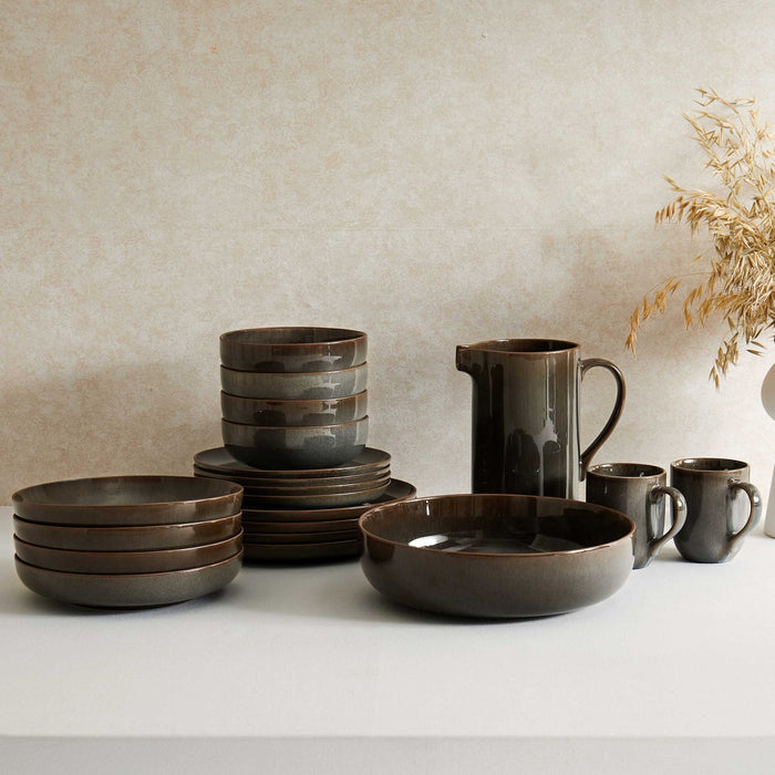 Juniper Reactive Glaze Set of 4 Cereal Bowls - Grey/Blue - DUSK