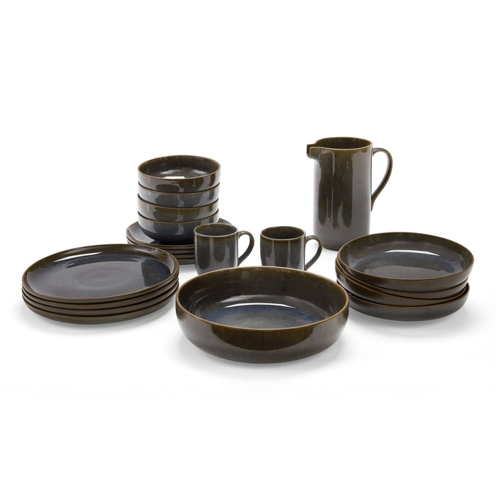 Juniper Reactive Glaze Set of 4 Cereal Bowls - Grey/Blue - DUSK