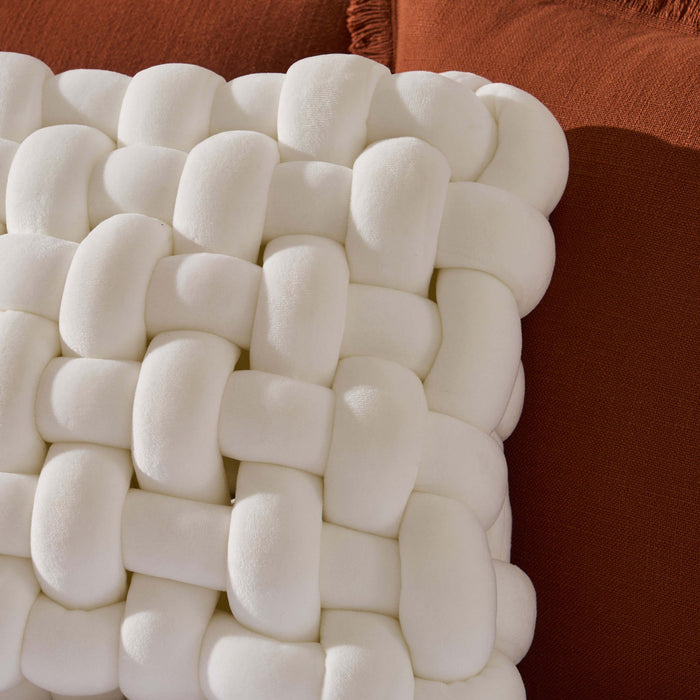 Knot Square Cushion - White - DUSK