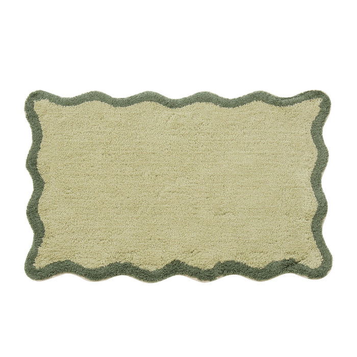 Kos Scalloped Bath Mat - Fern/Olive - DUSK