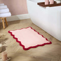Kos Scalloped Bath Mat - Pink/Red - DUSK