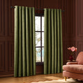 Large Herringbone Pattern Eyelet Curtains - Green - DUSK