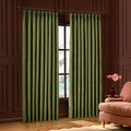 Large Herringbone Pattern Pencil Pleat Curtains - Green - DUSK