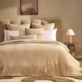 Leona Luxury Quilted Velvet Bedspread - Champagne - DUSK