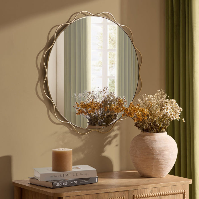 Liana Scallop Wall Mirror - Gold - DUSK