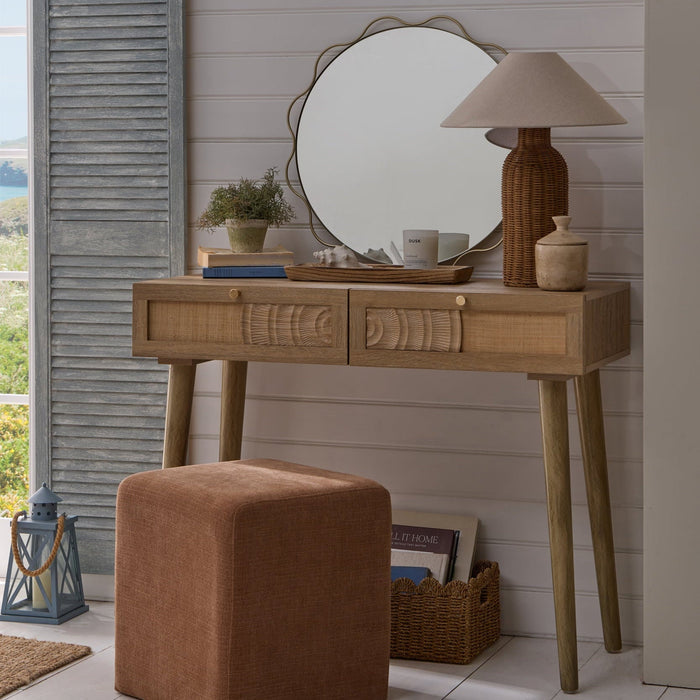 Delilah Pouffe - Chenille Caramel - DUSK