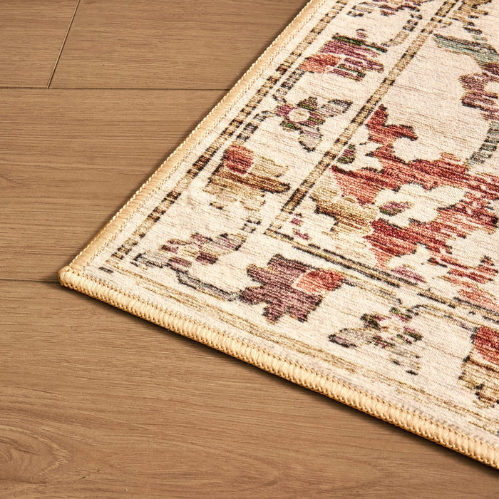 Lily Traditional Floral Rug - Natural/ Multi - DUSK