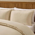 Lora Linen Blend Frayed Edge Duvet Cover & Pillowcase Set - Natural - DUSK
