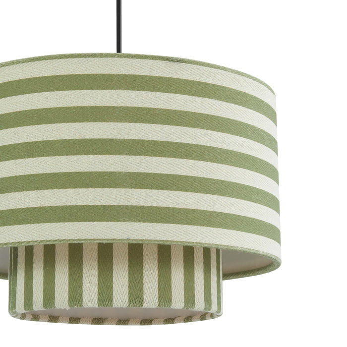 Lucia Striped Double Tiered Ceiling Shade - Green - DUSK