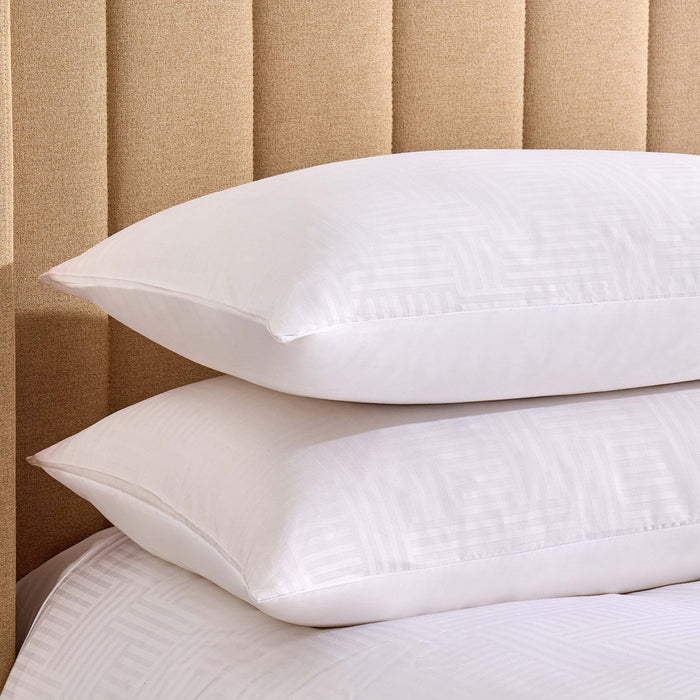 Lyla Lyocell Blend Geo Jacquard 300 Thread Count Duvet Cover & Pillowcase Set - White - DUSK