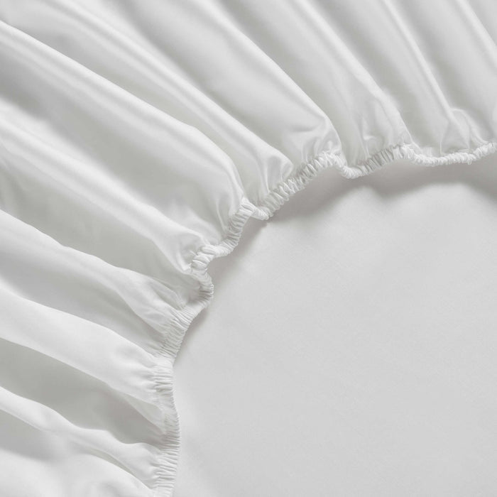 Lyla Lyocell Blend Plain Dye Fitted Sheet - White - DUSK