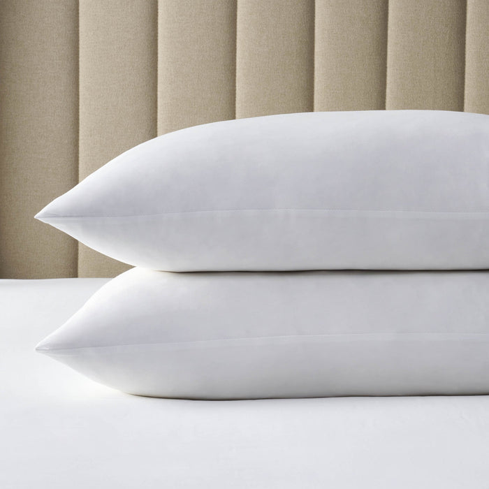 Lyla Lyocell Blend Plain Dye Pair of Classic Pillowcases - White - DUSK