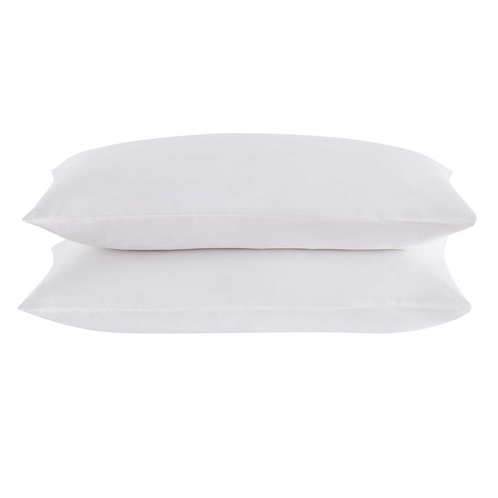 Lyla Lyocell Blend Plain Dye Pair of Classic Pillowcases - White - DUSK