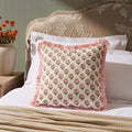 Maisie 100% Cotton Frill Edge Printed Cushion Cover - Pink - DUSK