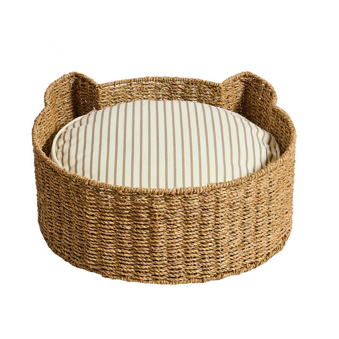 Maple Cat Shaped Seagrass Multi-use Storage Basket/ Bed - Natural - DUSK