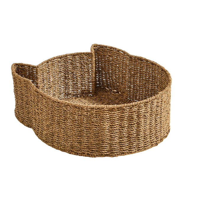 Maple Cat Shaped Seagrass Multi-use Storage Basket/ Bed - Natural - DUSK