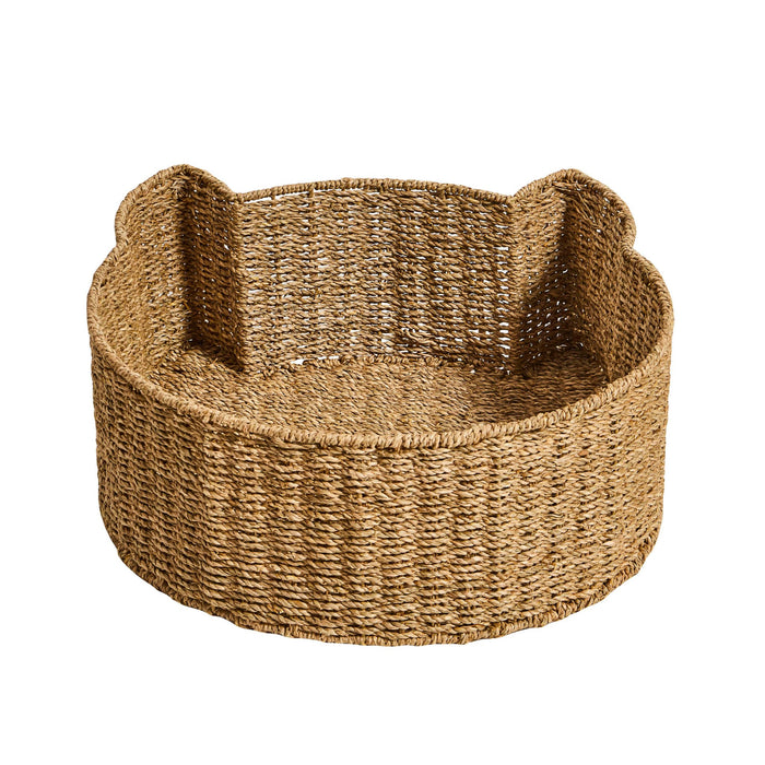Maple Cat Shaped Seagrass Multi-use Storage Basket/ Bed - Natural - DUSK