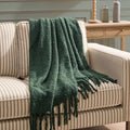Mohair Style Sofa Throw - Forest Green - DUSK