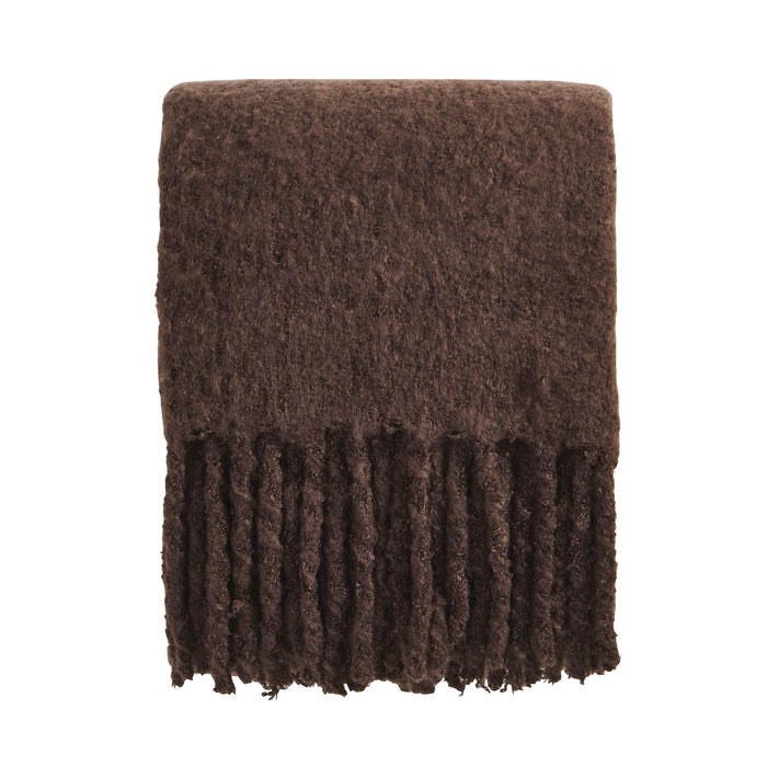 Mohair Style Sofa Throw - Chocolate - DUSK