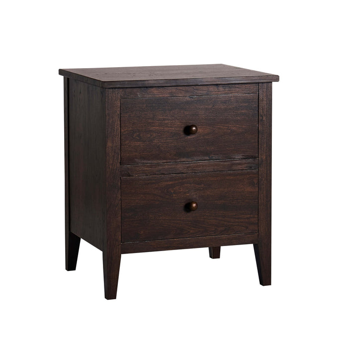 Nell 2 Drawer Bedside Table - Walnut - DUSK