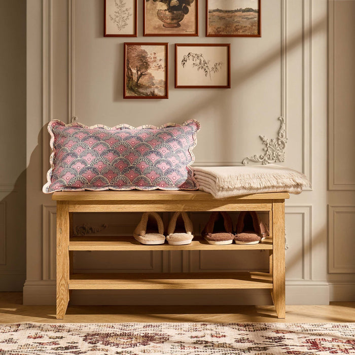 Nell Shoe Storage Bench - Light Wood - DUSK