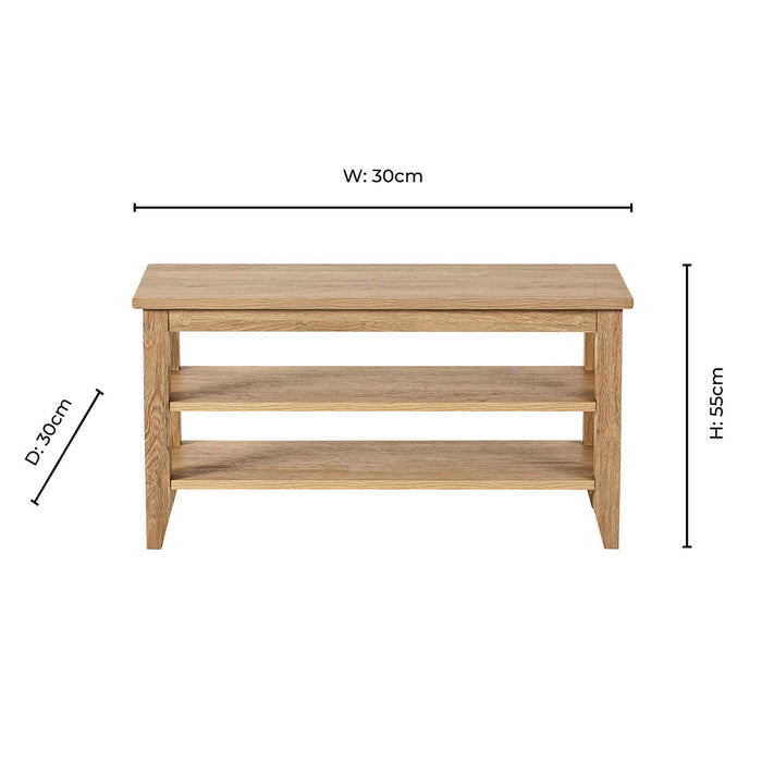 Nell Shoe Storage Bench - Light Wood - DUSK