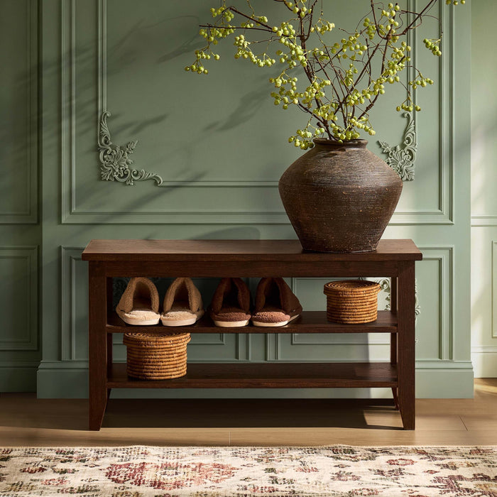 Nell Shoe Storage Bench - Walnut - DUSK